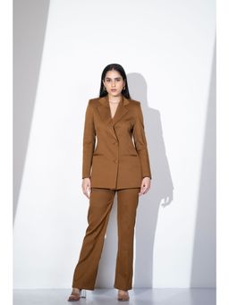 Myclo - Refined Double Breasted Brown Blazer and Pant (Set of 2)