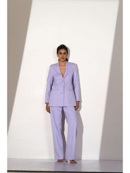 Myclo - Sculpted Lavender Double Breasted Blazer and Pant (Set of 2)