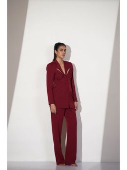 Myclo - Structured Cutout Blazer and Pant (Set of 2)