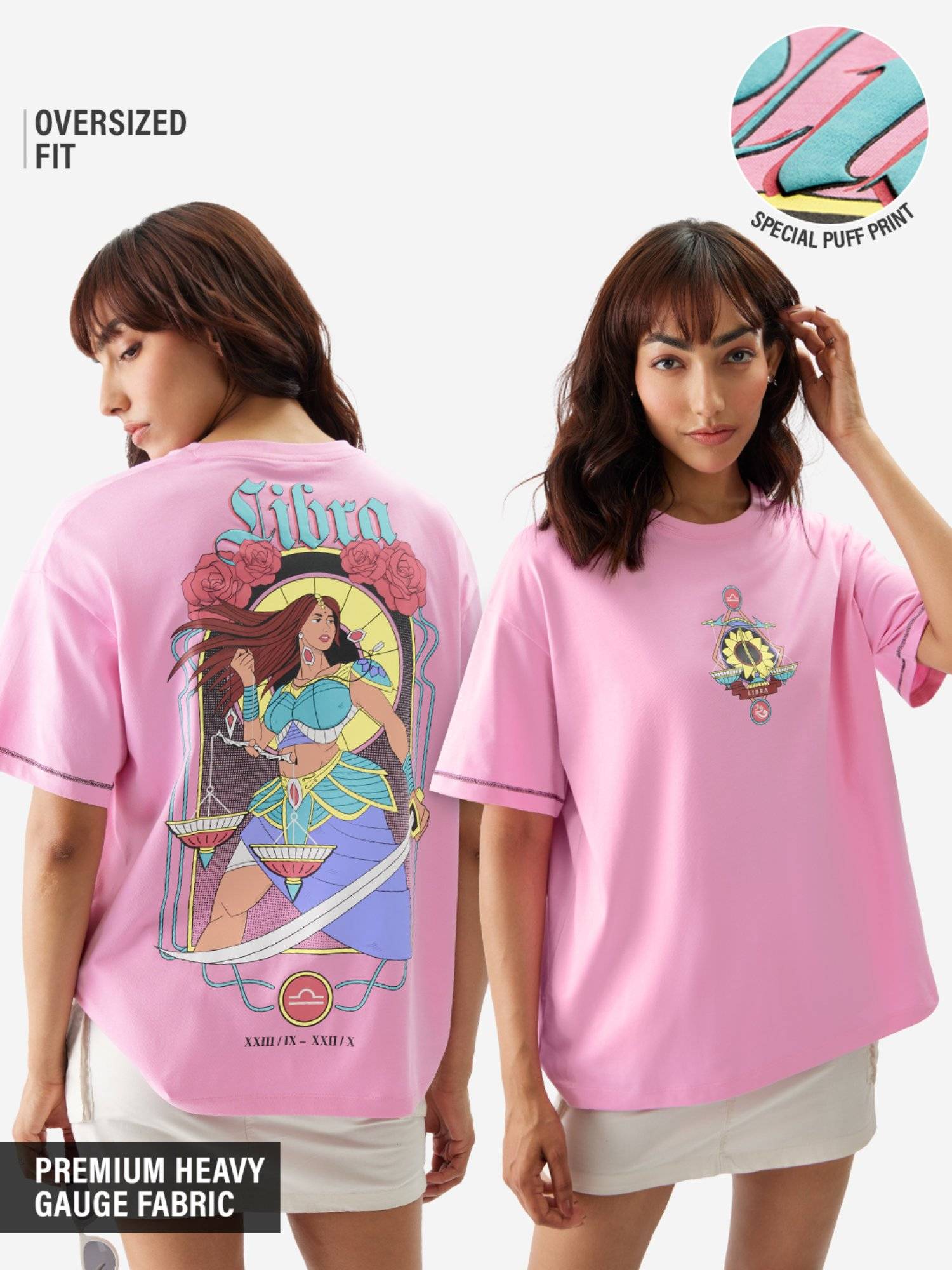 【ポーガーズ着用】 laid.B shower girl tーshirt Buy The Souled Store Zodiac Libra Women Oversized T-Shirt Online
