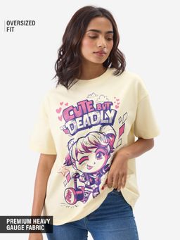 The Souled Store - Official Dc Cute But Deadly Women Oversized T-Shirt