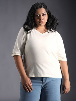 High Star - Plus Size Regular Fit Textured Cotton Tshirt