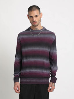 The Bear House - Mens Multicolor Round Neck Pullover Sweater