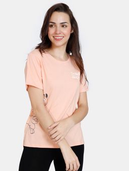 Zivame - Nuts For U Knit Cotton Top - Salmon Orange
