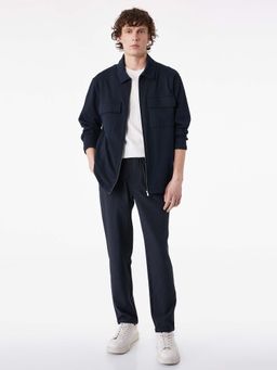 Koton - Navy Blue Elastic Waist Buttoned Trouser