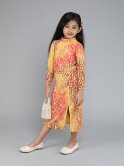 Taffy - Crochet Full Sleeves High Neck Crop Top and Skirt (Set of 2)