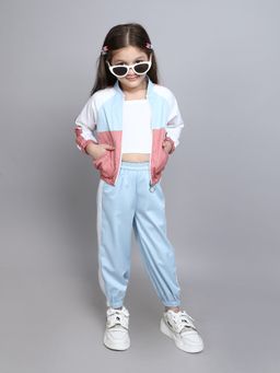 Taffy - Full Sleeves Zip Up Jacket with Jogger and Singlet Crop Top (Set of 3)