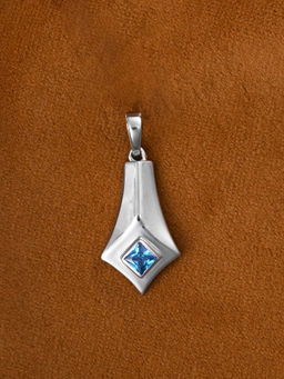 CLARA - 925 Silver Platinum Plated Swiss Zircon Hagen Men Pendant Without Chain