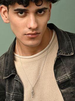 CLARA - 925 Silver Platinum Plated Marzell Men Pendant Necklace