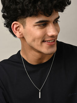 CLARA - 925 Silver Platinum Plated Swiss Zircon Walter Men Pendant Necklace