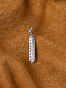CLARA - 925 Silver Platinum Plated Swiss Zircon Walter Pendant Without Chain