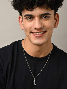 CLARA - 925 Silver Platinum Plated Swiss Zircon Katar Men Pendant Necklace