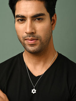 CLARA - 925 Silver Platinum Plated Swiss Zircon Star Men Pendant Necklace