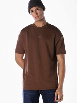 Jack & Jones - Men Oversized Brown T-Shirt
