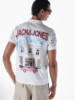 Jack & Jones - Men Regular Fit White Polo T-Shirt
