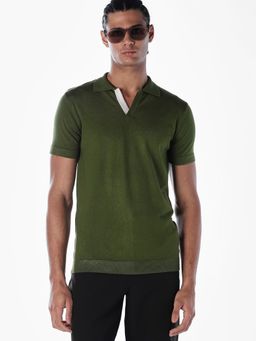Jack & Jones - Men Slim Fit Green Polo T-Shirt