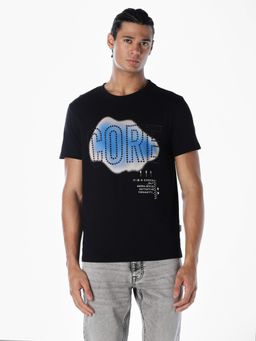 Jack & Jones - Men Regular Fit Black T-Shirt