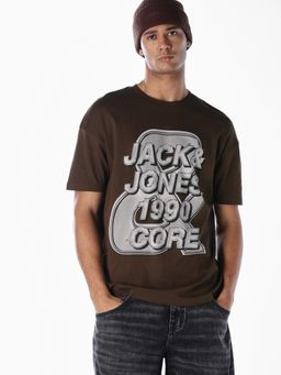 Jack & Jones - Men Oversized Brown T-Shirt