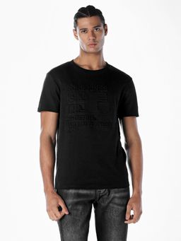Jack & Jones - Men Regular Fit Black T-Shirt
