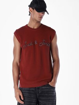 Jack & Jones - Men Regular Fit Red T-Shirt