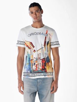 Jack & Jones - Men Regular Fit White T-Shirt