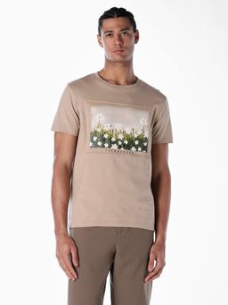 Jack & Jones - Men Regular Fit Beige T-Shirt