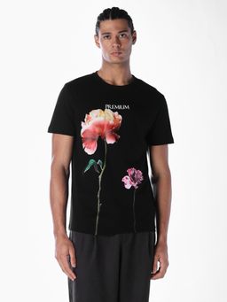Jack & Jones - Men Regular Fit Black T-Shirt