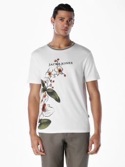 Jack & Jones - Men Regular Fit White T-Shirt