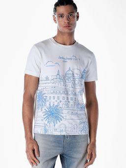 Jack & Jones - Men Regular Fit White T-Shirt