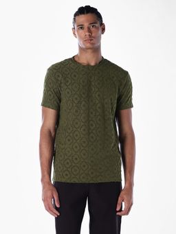 Jack & Jones - Men Regular Fit Olive T-Shirt