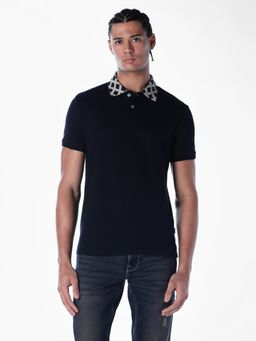 Jack & Jones - Men Regular Fit Black Polo T-Shirt