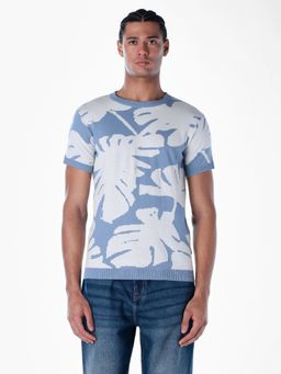 Jack & Jones - Men Regular Fit Blue T-Shirt