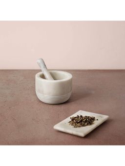 Ellementry - White Marble Mortar & Pestle