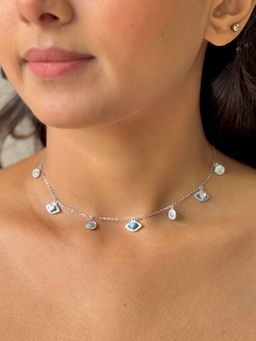 Tora - Good Juju: 92.5 Silver Evil Eye Charm Necklace For Women