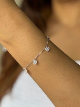 Tora - Teenage Love: 92.5 Silver Heart Charm Bracelet For Women