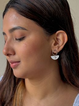 Tora - Pearl Eclipse: 92.5 Silver And Pearl Drop Earrings