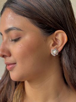 Tora - Oyster: 92.5 Silver And Pearl Earrings For Women