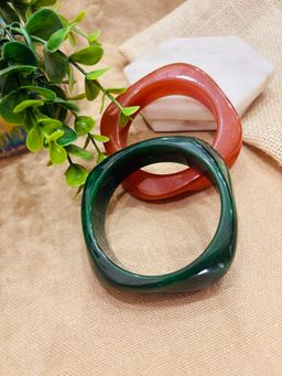 Niska - Exaggerated Resin Bangles (Pack Of 2) Multi-Color