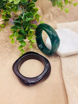 Niska - Exaggerated Resin Bangles (Pack Of 2) Multi-Color