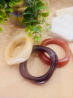 Niska - Exaggerated Resin Bangles (Pack Of 3) Multi-Color