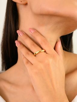 METALM - Gold-Plated Silver Ring For Women