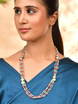Silvermerc Designs - Multicoloured Beaded Layered Necklace For Women