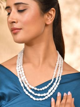 Silvermerc Designs - Traditional White Bead Necklace For Women