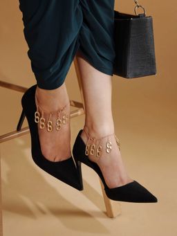 BeAbhika - Blush And Bold Chain Heel Wrap (Set of 2)