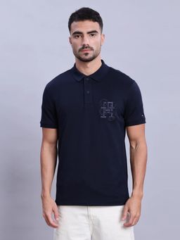 Tommy Hilfiger - Logo Regular Fit Cotton Polo T-Shirt - Navy Blue