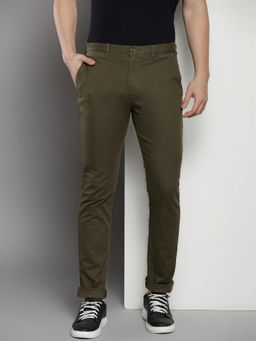 Tommy Hilfiger - Slim Fit Solid Mid Rise Chinos - Olive