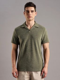 Tommy Hilfiger - Textured Regular Fit Cotton Polo T-Shirt - Olive