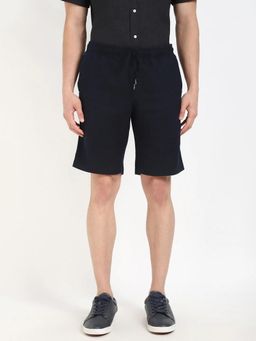 Tommy Hilfiger - Relaxed Fit Solid High Rise Shorts - Blue