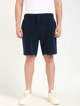 Tommy Hilfiger - Relaxed Fit Solid High-Rise Shorts - Navy Blue