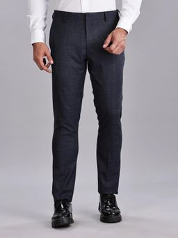 Tommy Hilfiger - Regular Fit Textured Mid Rise Trouser - Navy Blue